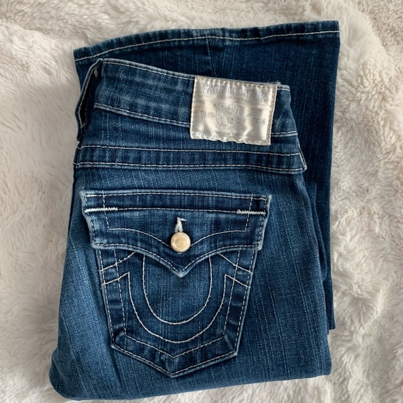 USA | True Religion Joey Jeans | low-cut/flare sz 26 | rare & perfect condition! - Picture 3 of 15